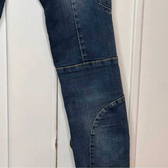 Pierre Balmain panelled distressed jeans motto biker Made in Italy size 27 - Picture 11 of 16